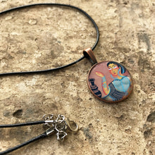 Load image into Gallery viewer, Art Pendants 25 mm - Kalighat Pat- Bibi