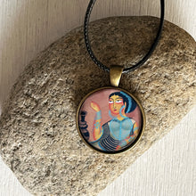 Load image into Gallery viewer, Art Pendants 25 mm - Kalighat Pat- Bibi