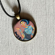 Load image into Gallery viewer, Art Pendants 25 mm - Kalighat Pat- Bibi