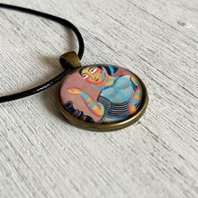 Load image into Gallery viewer, Art Pendants 25 mm - Kalighat Pat- Bibi