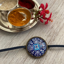 Load image into Gallery viewer, Rakhi- Indian Heritage Art- Blue Pottery, Platter detail, Jaipur