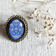 Load image into Gallery viewer, 25 mm Oval Ring - Persian Blue