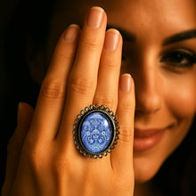 Load image into Gallery viewer, 25 mm Oval Ring - Persian Blue