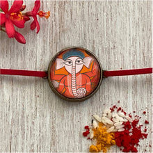 Load image into Gallery viewer, Rakhi - Indian Folk Art - Ganesha, Kalighat Pat