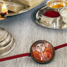 Load image into Gallery viewer, Rakhi - Indian Folk Art - Ganesha, Kalighat Pat