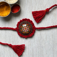 Load image into Gallery viewer, Rakhi - Mandala - Crochet - Red