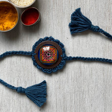 Load image into Gallery viewer, Rakhi - Mandala - Crochet - Blue