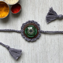 Load image into Gallery viewer, Rakhi - Mandala - Crochet - Grey