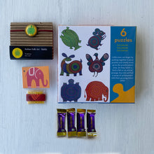 Load image into Gallery viewer, Rakhi Gift Hampers- Bhil Art - Rakhi with Toddler Puzzle