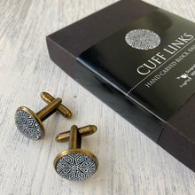 Load image into Gallery viewer, Rakhi Gift Hampers- Hand carved Block - Rakhi with Cufflinks