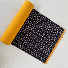 Load image into Gallery viewer, Table Runner - Mandana - with Yellow Border 58 X 12 in