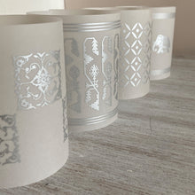 Load image into Gallery viewer, Tea Light Covers - Silver Textile

