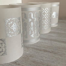 Load image into Gallery viewer, Tea Light Covers - Silver Textile