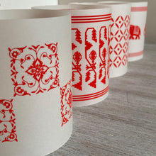 Load image into Gallery viewer, Tea Light Covers - Red Textile