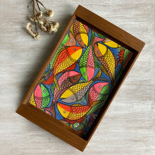 Load image into Gallery viewer, Teak Wood Tray - Kalighat Pat Fish