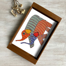 Load image into Gallery viewer, Teak Wood Tray - Gond Elephant