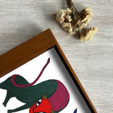 Load image into Gallery viewer, Teak Wood Tray - Gond Leopards
