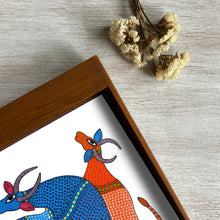 Load image into Gallery viewer, Teak Wood Tray - Gond Cows