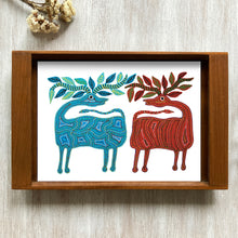 Load image into Gallery viewer, Teak Wood Tray - Bhil Deer