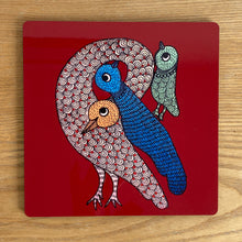Load image into Gallery viewer, Trivet - square - Gond Birds