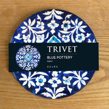 Load image into Gallery viewer, Trivet, round - Blue Pottery