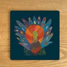 Load image into Gallery viewer, Trivet - square - Gond Peacock