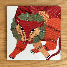 Load image into Gallery viewer, Trivet - square - Gond Lion