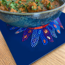 Load image into Gallery viewer, Trivet - square - Gond Peacock