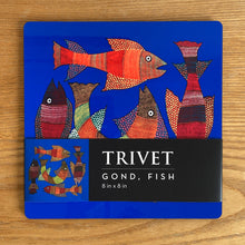 Load image into Gallery viewer, Trivet - square - Gond Fish