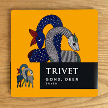Load image into Gallery viewer, Trivet - square - Gond Deer