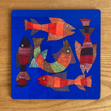 Load image into Gallery viewer, Trivet - square - Gond Fish