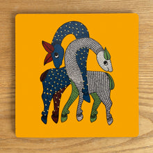 Load image into Gallery viewer, Trivet - square - Gond Deer