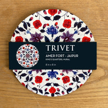 Load image into Gallery viewer, Trivet - round - Amer Fort, Jaipur, King's Quarters, Mural