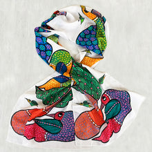 Load image into Gallery viewer, Scarf Crepe - Gond Bird