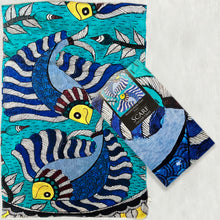 Load image into Gallery viewer, Scarf Crepe - Madhubani Fish