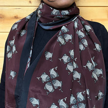 Load image into Gallery viewer, Scarf Crepe - Fish Madhubani
