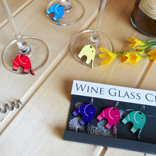 Load image into Gallery viewer, Wine Glass Charms - Elephants