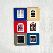 Load image into Gallery viewer, Coasters set of 6 - Goa Windows