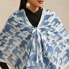 Load image into Gallery viewer, Scarf Chanderi - ۢBhil Elephant