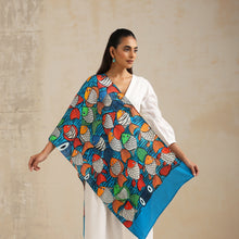 Load image into Gallery viewer, Scarf Crepe - Kalighat Pat - Fish