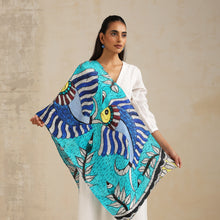 Load image into Gallery viewer, Scarf Crepe - Madhubani Fish