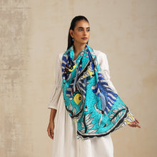 Load image into Gallery viewer, Scarf Crepe - Madhubani Fish