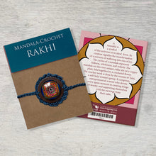 Load image into Gallery viewer, Rakhi - Mandala - Crochet - Blue