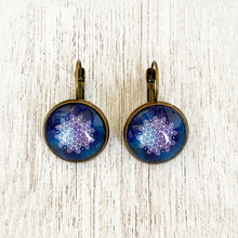 Load image into Gallery viewer, 18 mm Round Lever Back - Kolam, Floor Art Southern India