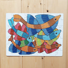 Load image into Gallery viewer, Jigsaw Puzzle 63 Pieces - Gond Fish