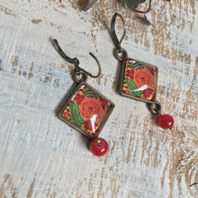 Load image into Gallery viewer, Hanging Earrings with Bead - Gul-Andar-Gul Naqashi Kashmir