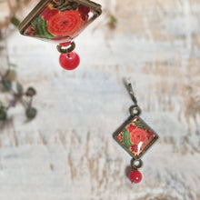 Load image into Gallery viewer, Hanging Earrings with Bead - Gul-Andar-Gul Naqashi Kashmir