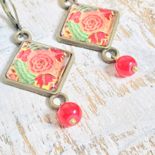 Load image into Gallery viewer, Hanging Earrings with Bead - Gul-Andar-Gul Naqashi Kashmir