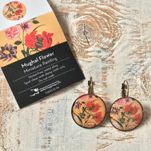 Load image into Gallery viewer, 25 mm Round Lever Back - Mughal Flower Miniature