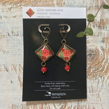 Load image into Gallery viewer, Hanging Earrings with Bead - Gul-Andar-Gul Naqashi Kashmir